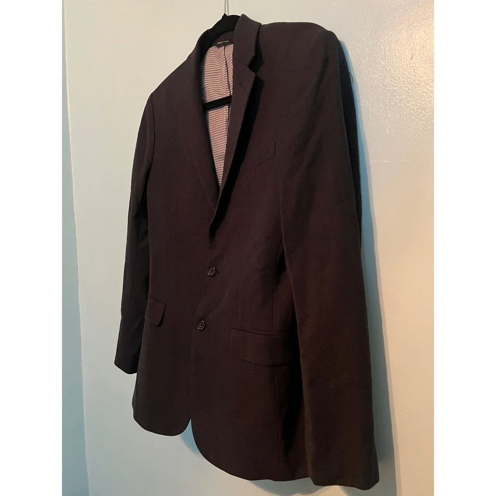 Dark Academia Prep Banana Republic Modern Slim Fit Blazer Mens 36R Navy Blue